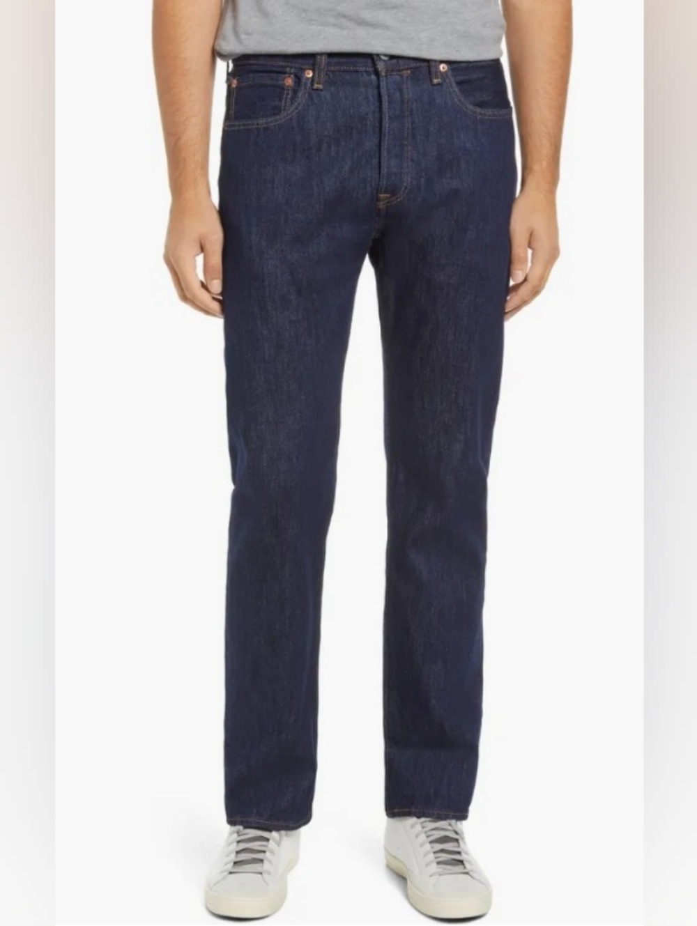 Levi's 501 Original Men's Straight Denim Jeans  Blue Sz W50 L28 Irregular  New